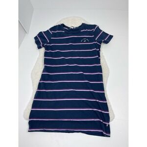 Vans Off The Wall Striped T-Shirt Dress Womens M Short Sleeve Skater‎ Mini Dress